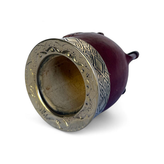 Mate Imperial Bordò con Virola Alpaca Decorata | Premium