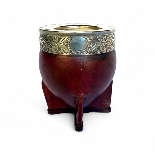 Mate Imperial Bordò con Virola Alpaca Decorata | Premium