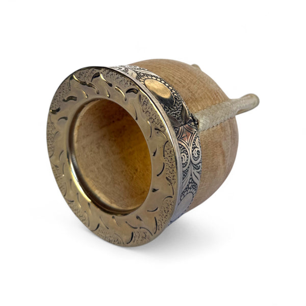 Mate Imperial Cuoio Crudo con Virola Alpaca Decorata | Premium