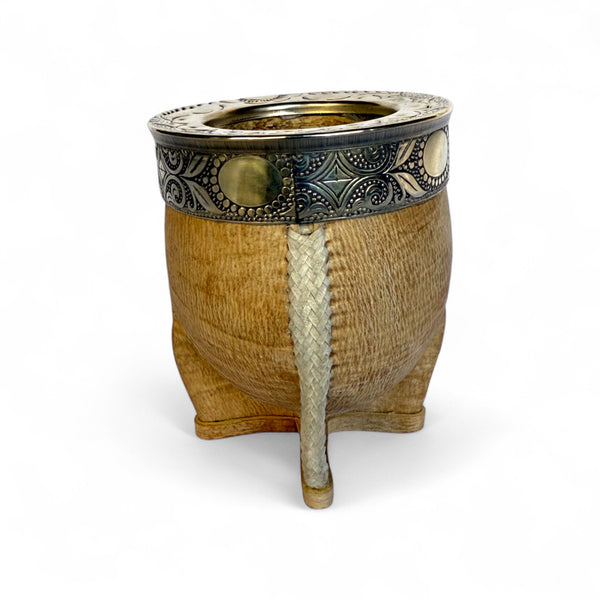 Mate Imperial Cuoio Crudo con Virola Alpaca Decorata | Premium