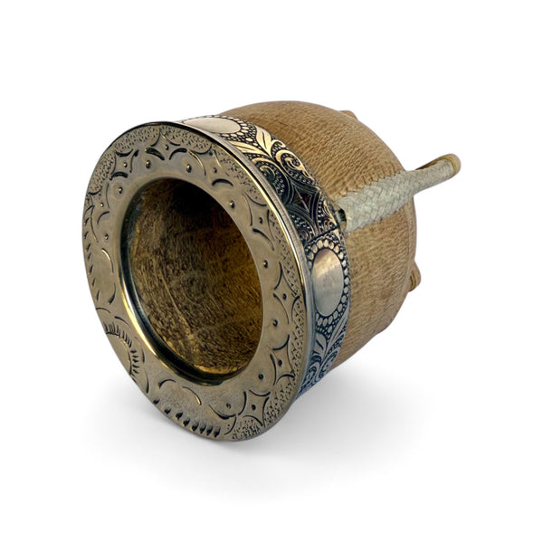 Mate Imperial Cuoio Crudo con Virola Alpaca Decorata | Premium