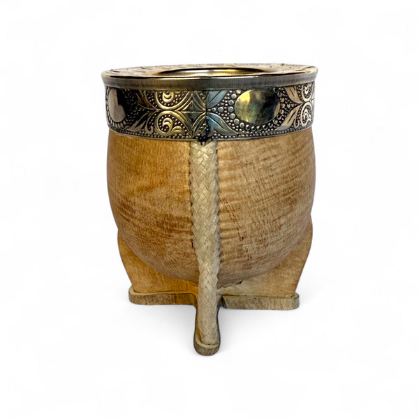 Mate Imperial Cuoio Crudo con Virola Alpaca Decorata | Premium