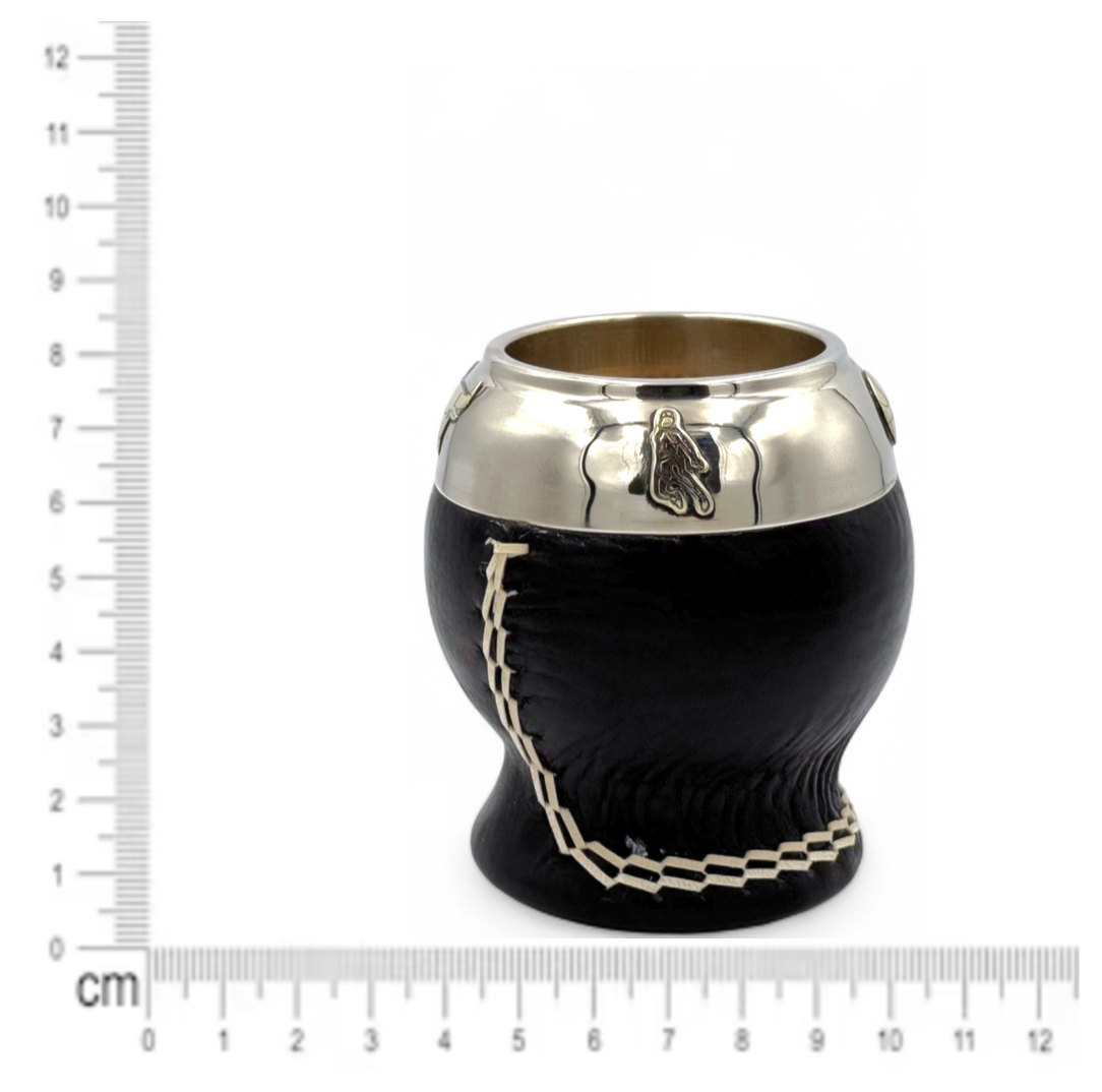 Mate Torpedo Nero “Jordan” con Fleje decorato Alpaca | Premium