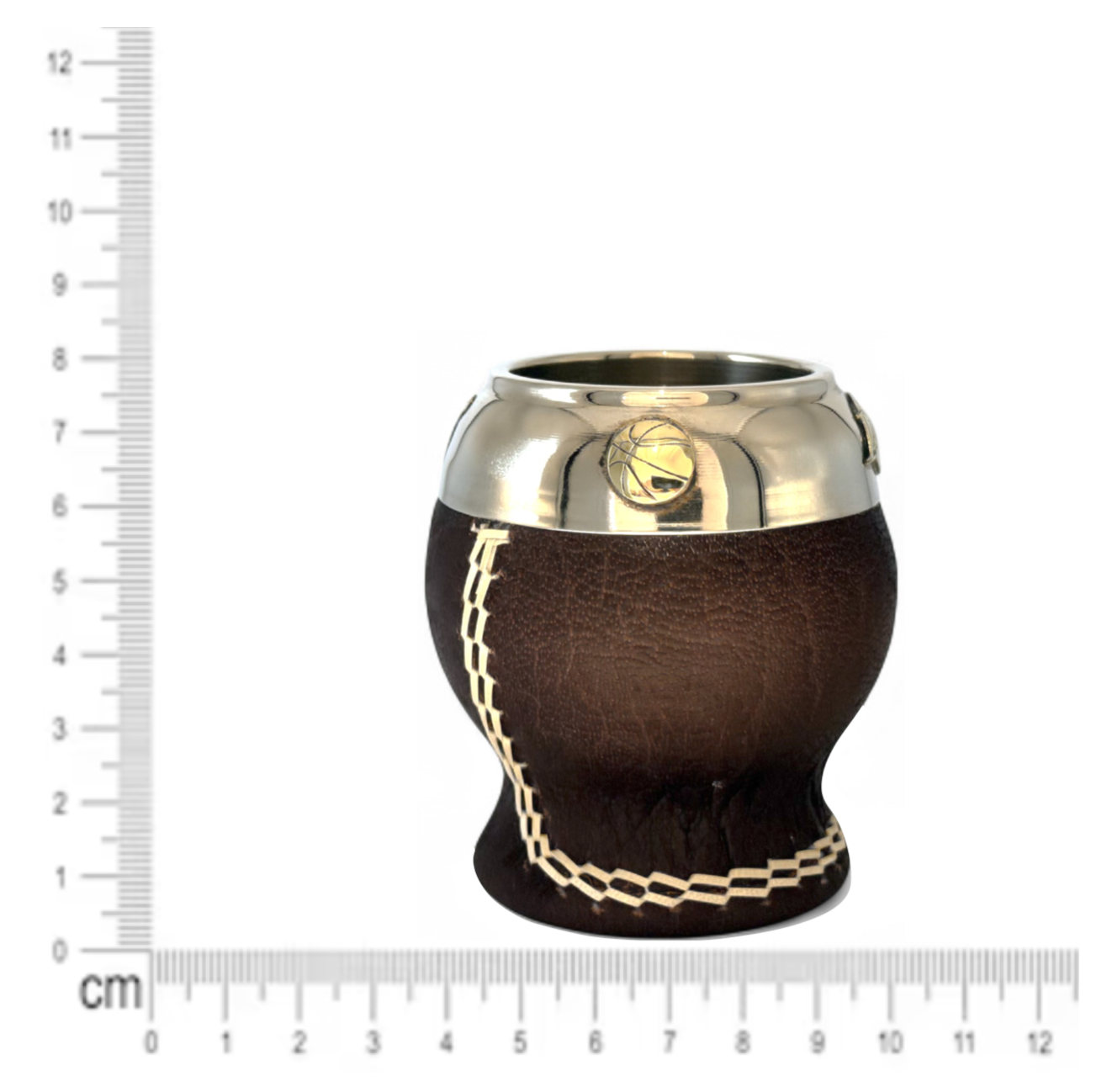 Mate Torpedo Marrone “Kobe” con Fleje decorato Alpaca | Premium