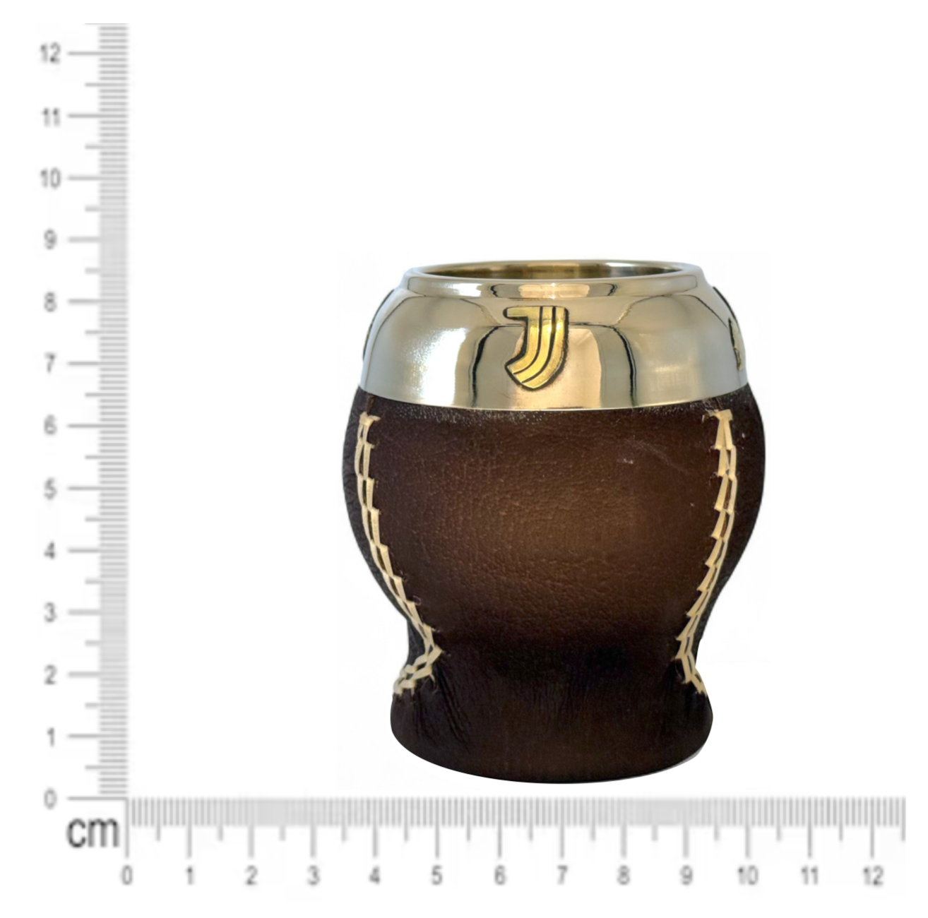 Mate Torpedo Marrone “Juve” con Fleje decorato Alpaca | Premium