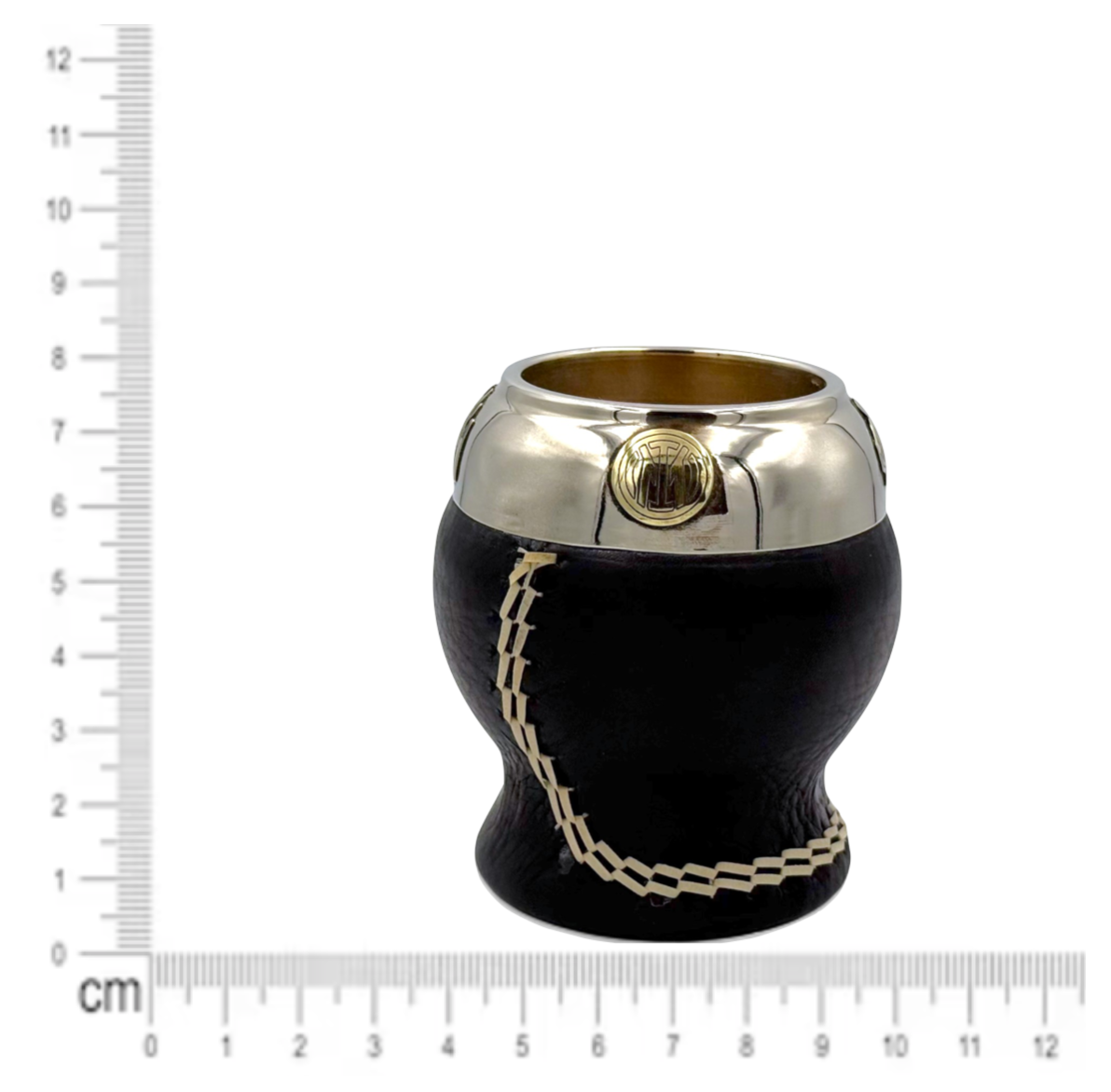 Mate Torpedo Nero “Inter” con Fleje decorato Alpaca | Premium