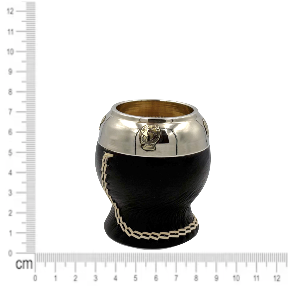 Mate Torpedo Nero “Viajar” con Fleje decorato Alpaca | Premium