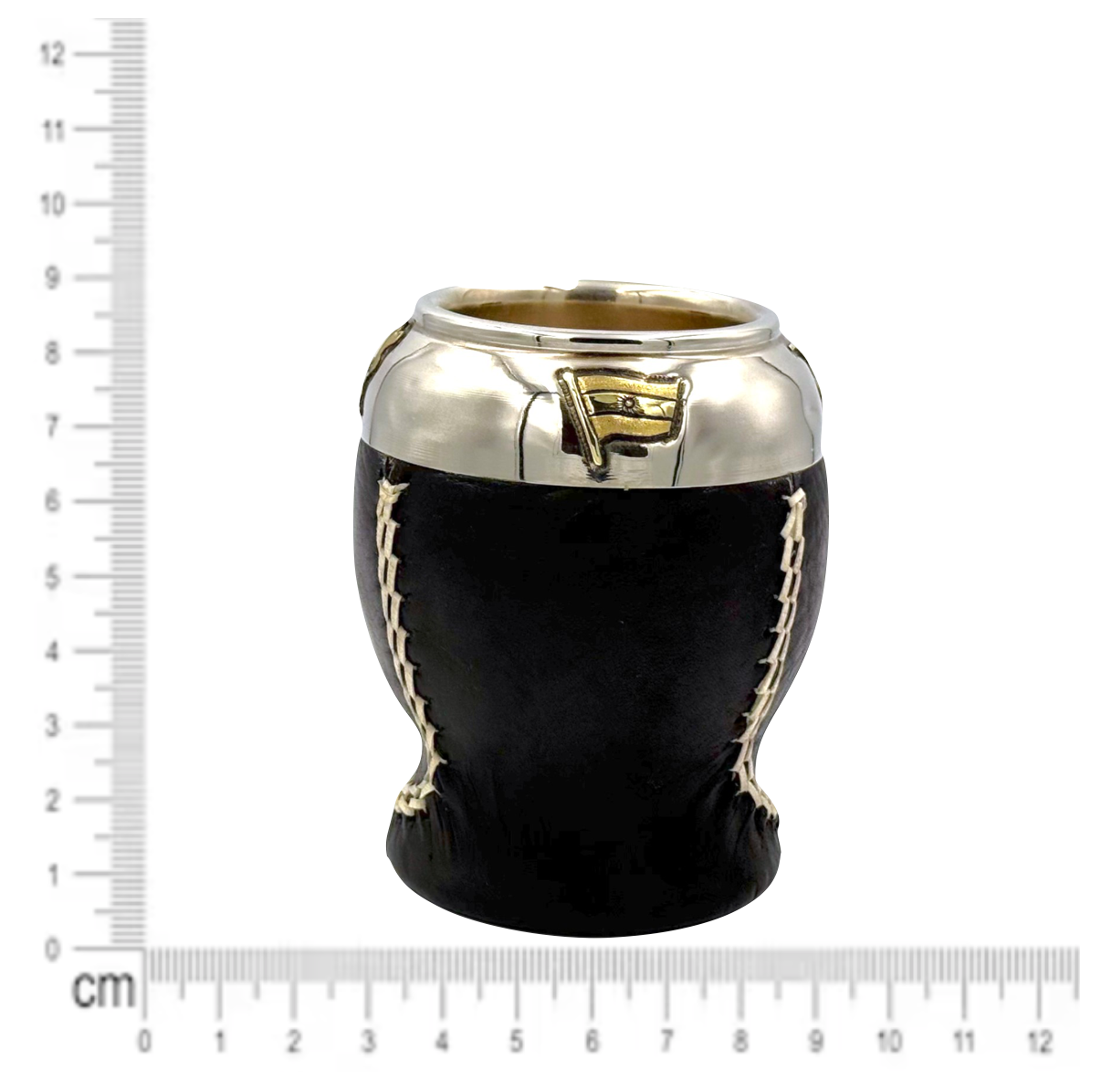 Mate Torpedo Nero “Argentina” con Fleje decorato Alpaca | Premium