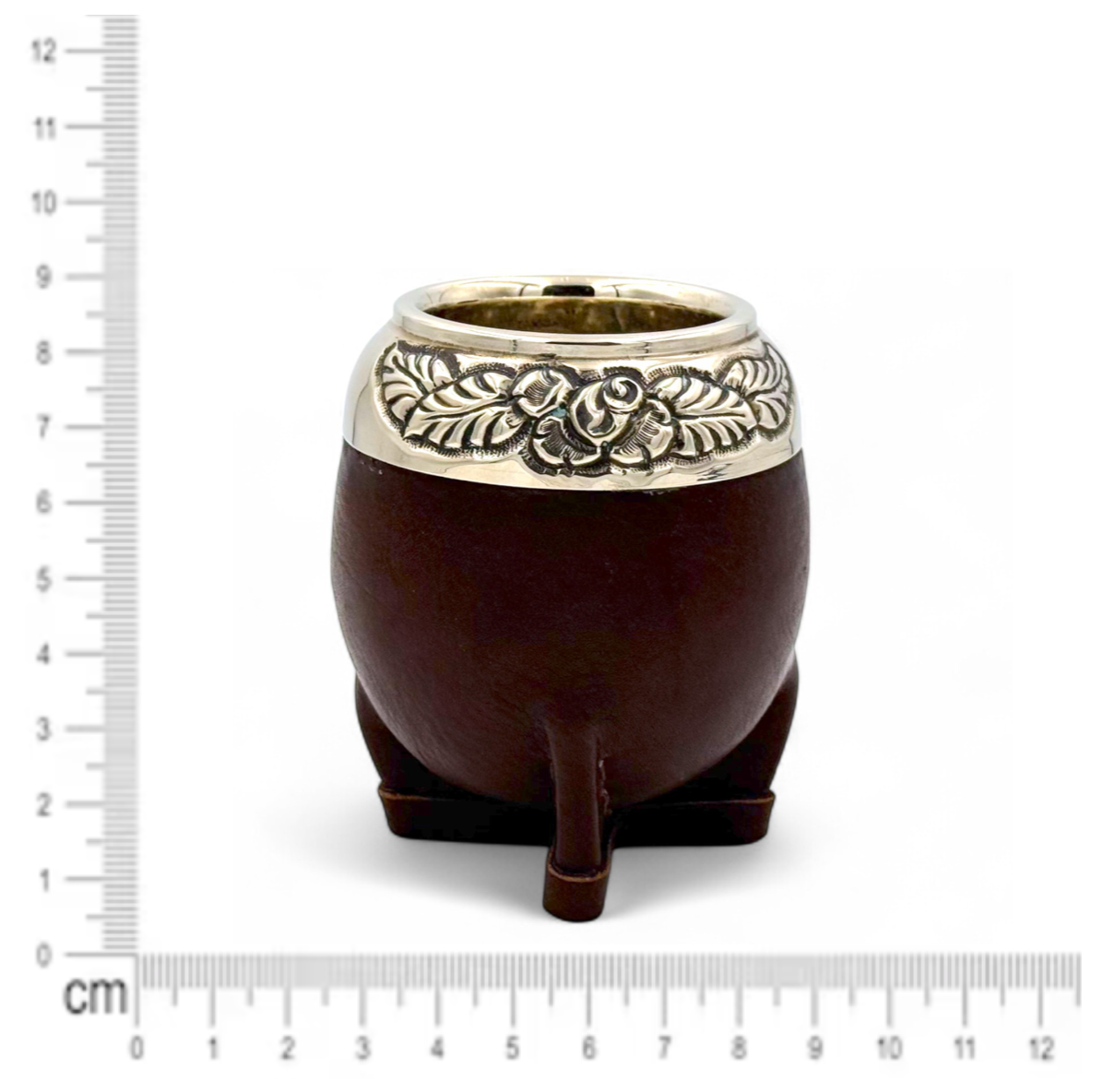 Mate Torpedo Marrone con Fleje decorato Alpaca | Premium