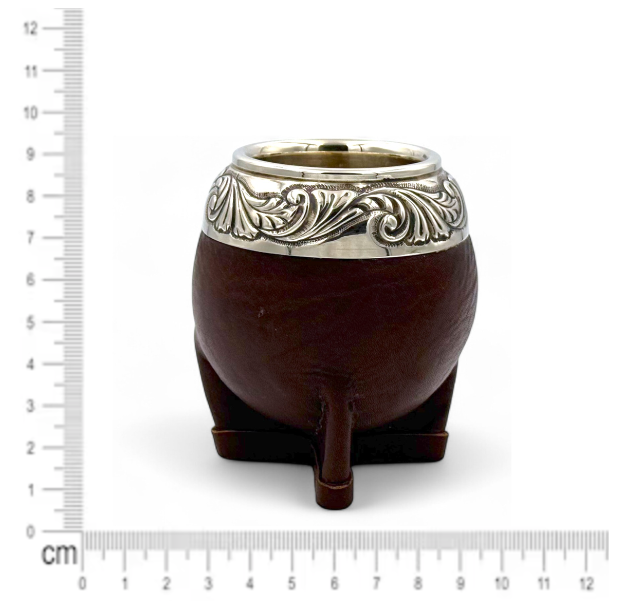 Mate Torpedo Marrone con Fleje decorato Alpaca | Premium