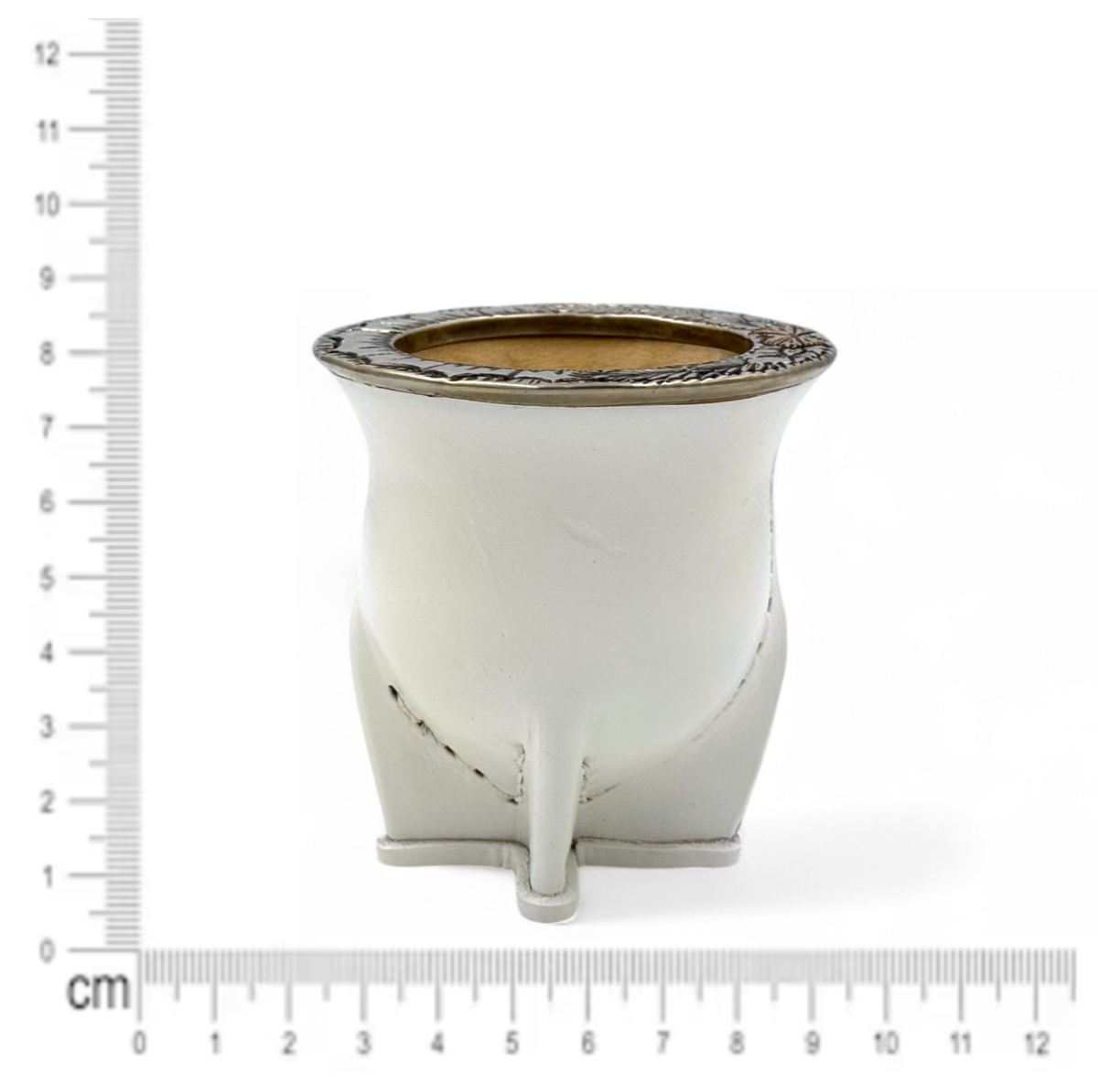 Mate Camionero Bianco con Virola Alpaca | Standard