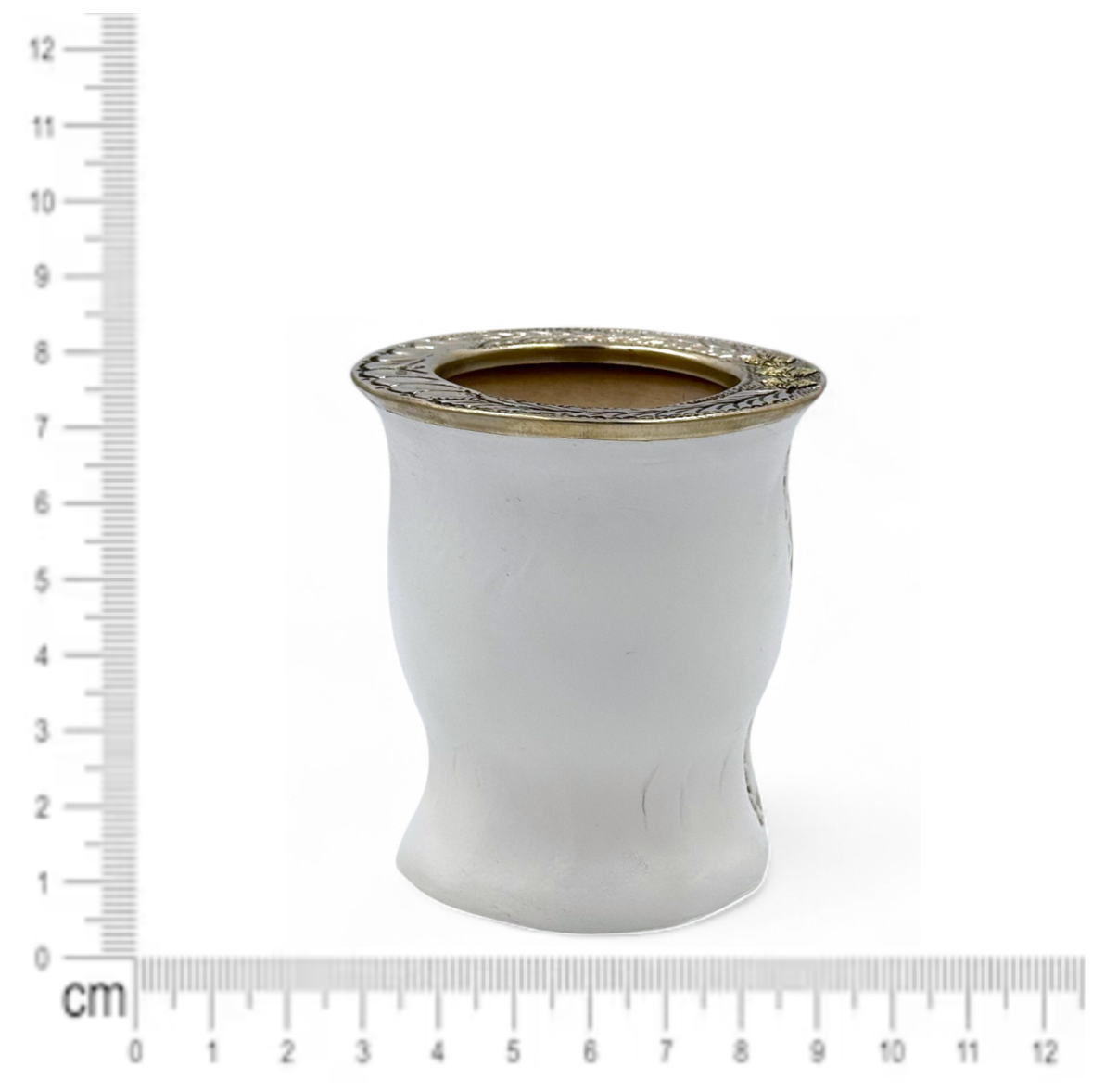 Mate Camionero Bianco con Virola Alpaca | Standard