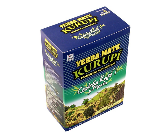 Yerba Mate KURUPÍ - CEDRON, KAPIÍ Y MENTA 1/2 Kg.
