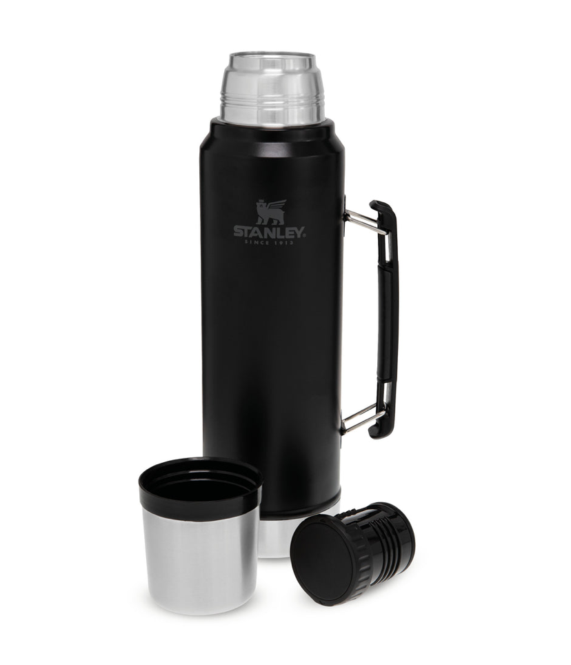 TERMOS STANLEY CLASSIC LEGENDARY BOTTLE "Matte Black Pebble" | 1.1 QT | 1.0L - imperodelmate.com