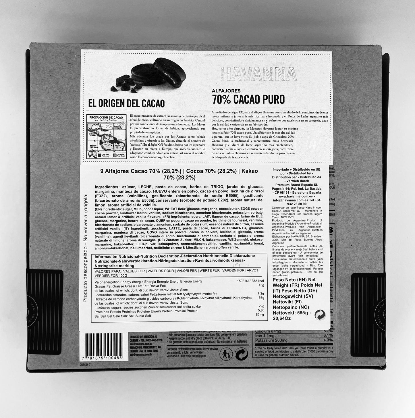 ALFAJORES HAVANNA PURE COCOA 70% 9x