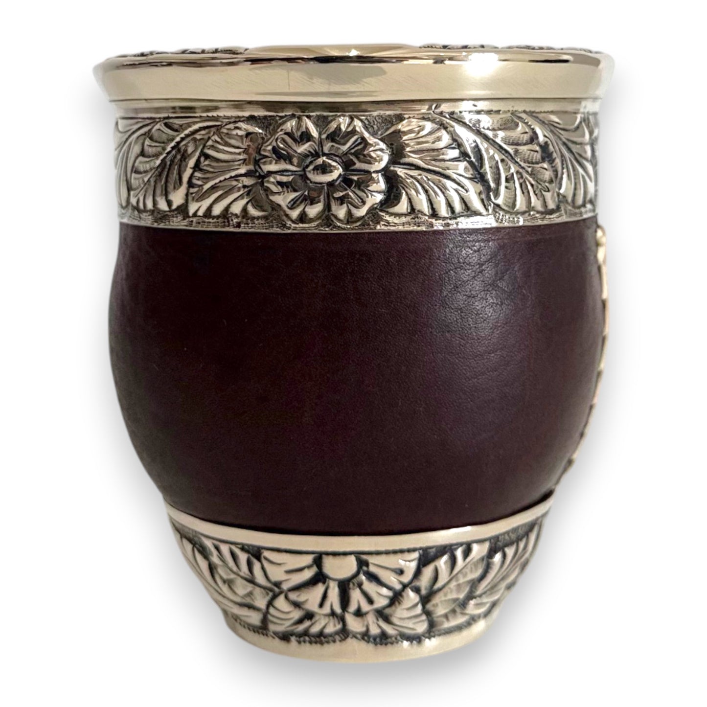 Mate Imperial Marrone in Cuoio con base e Virola decorate e Cuciture IDM | Luxury