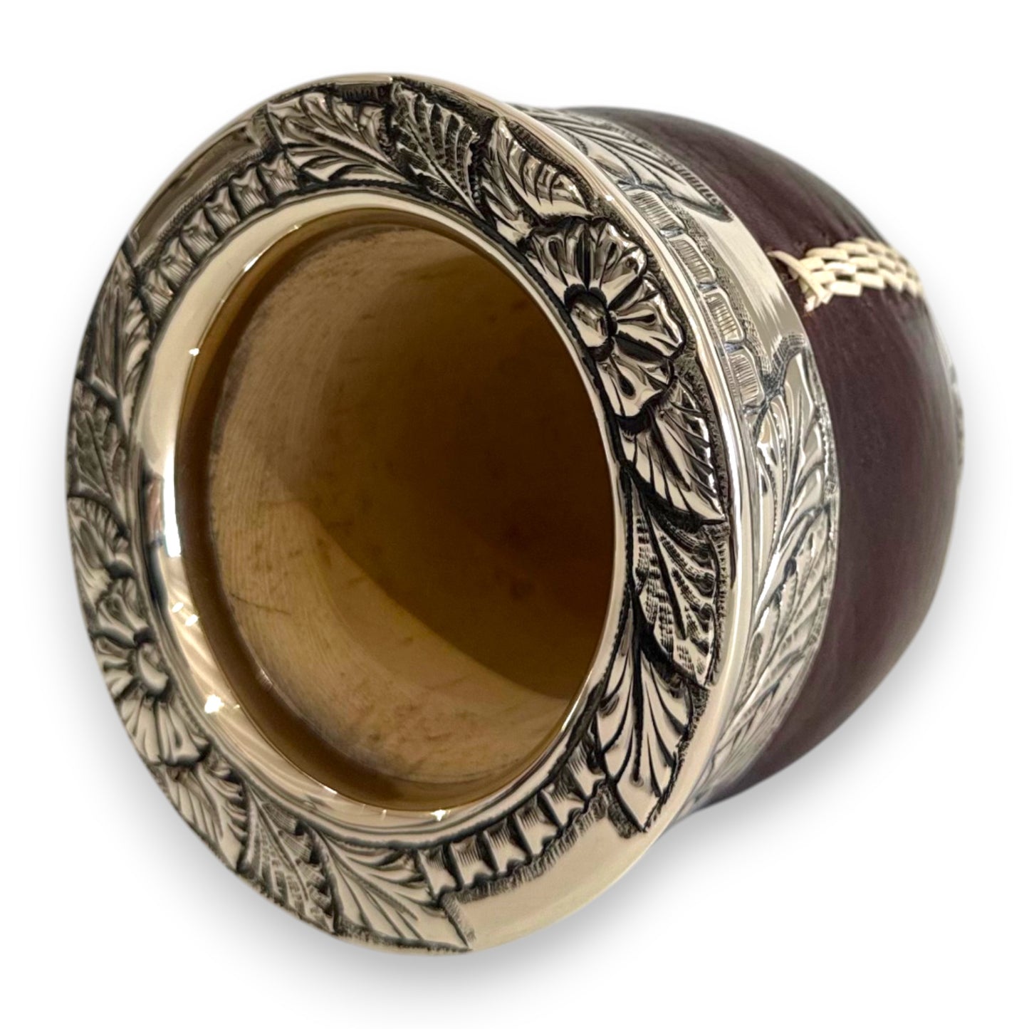 Mate Imperial Marrone in Cuoio con base e Virola decorate e Cuciture IDM | Luxury