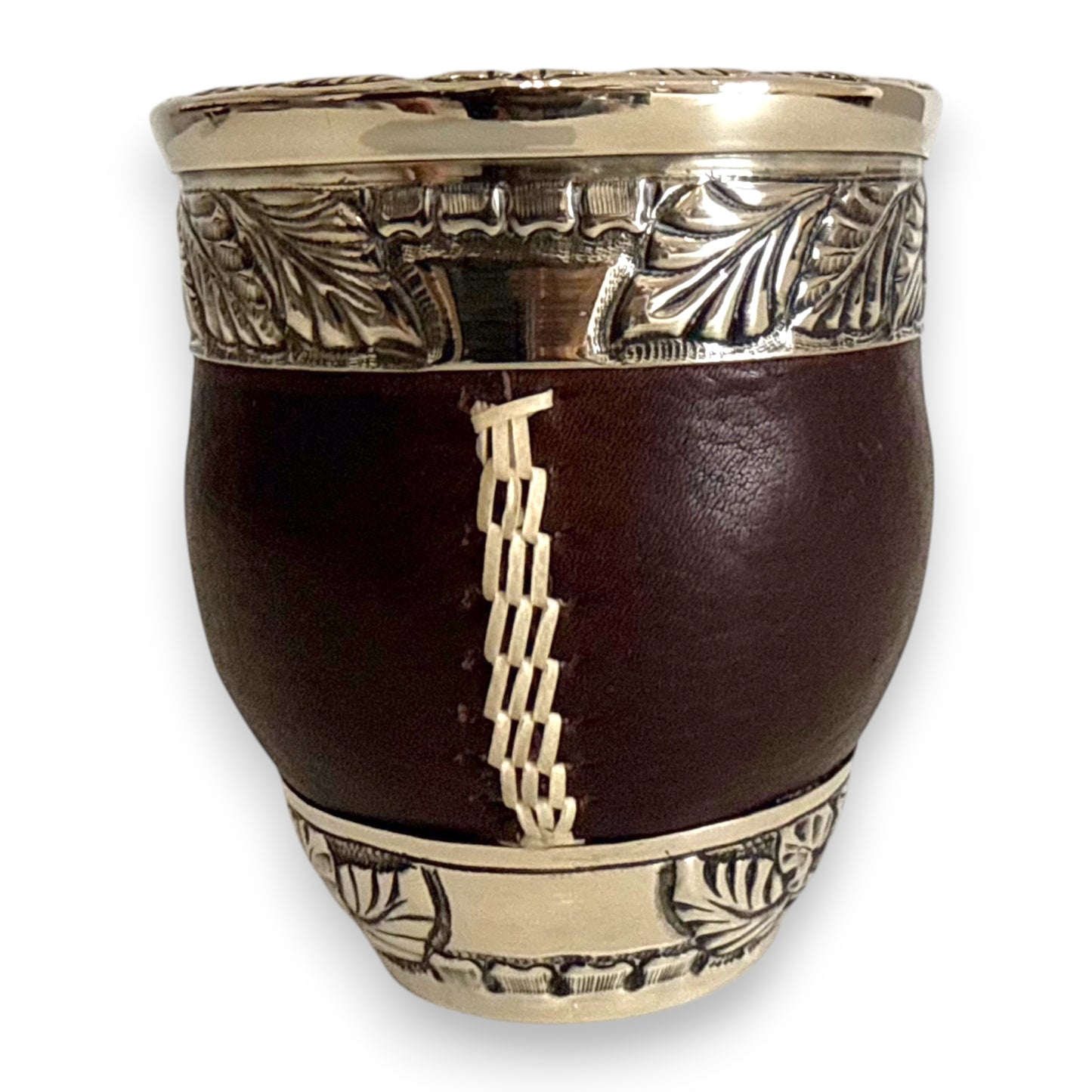 Mate Imperial Marrone in Cuoio con base e Virola decorate e Cuciture IDM | Luxury