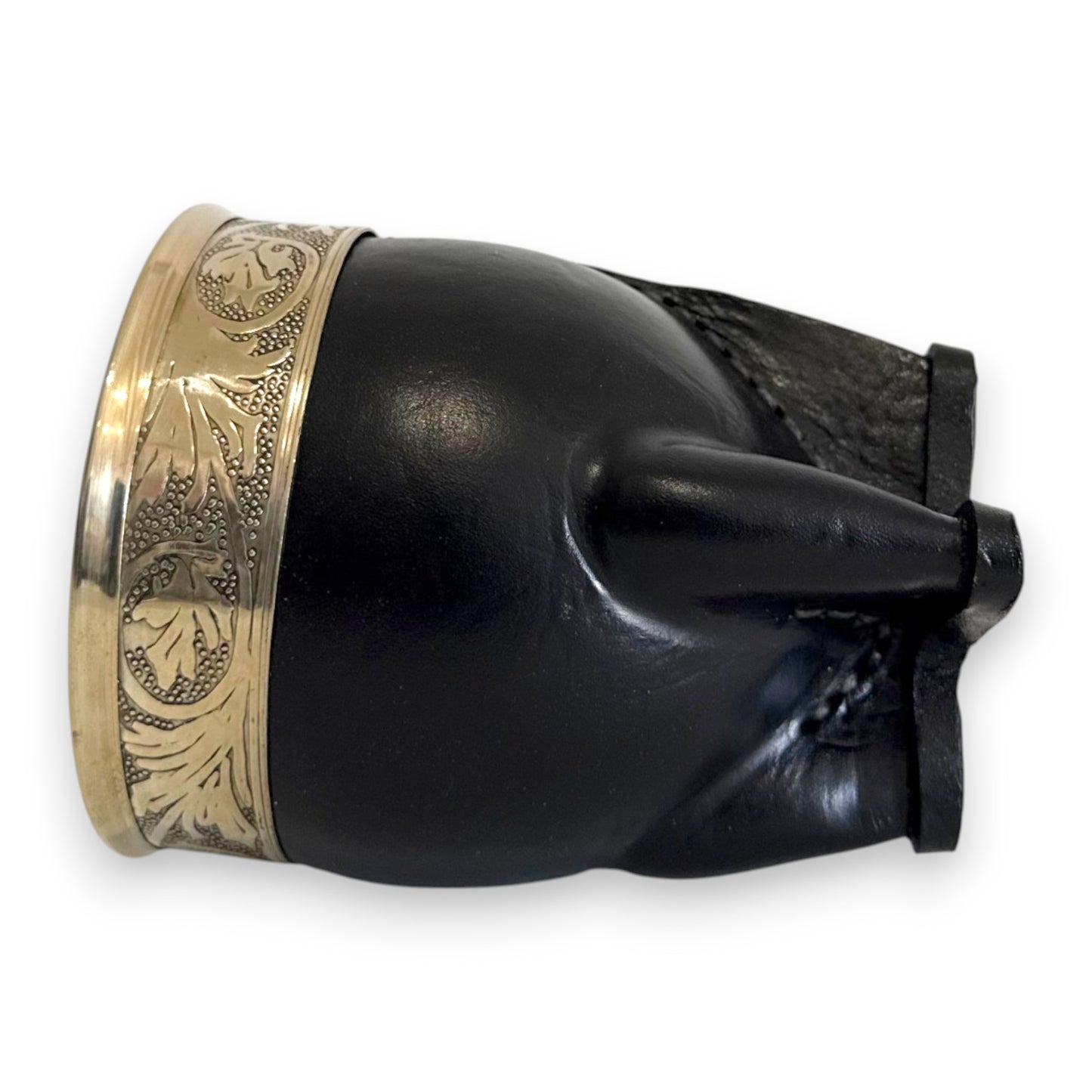 Mate Imperial in Cuoio Nero con Virola decorata in Alpaca | Standard