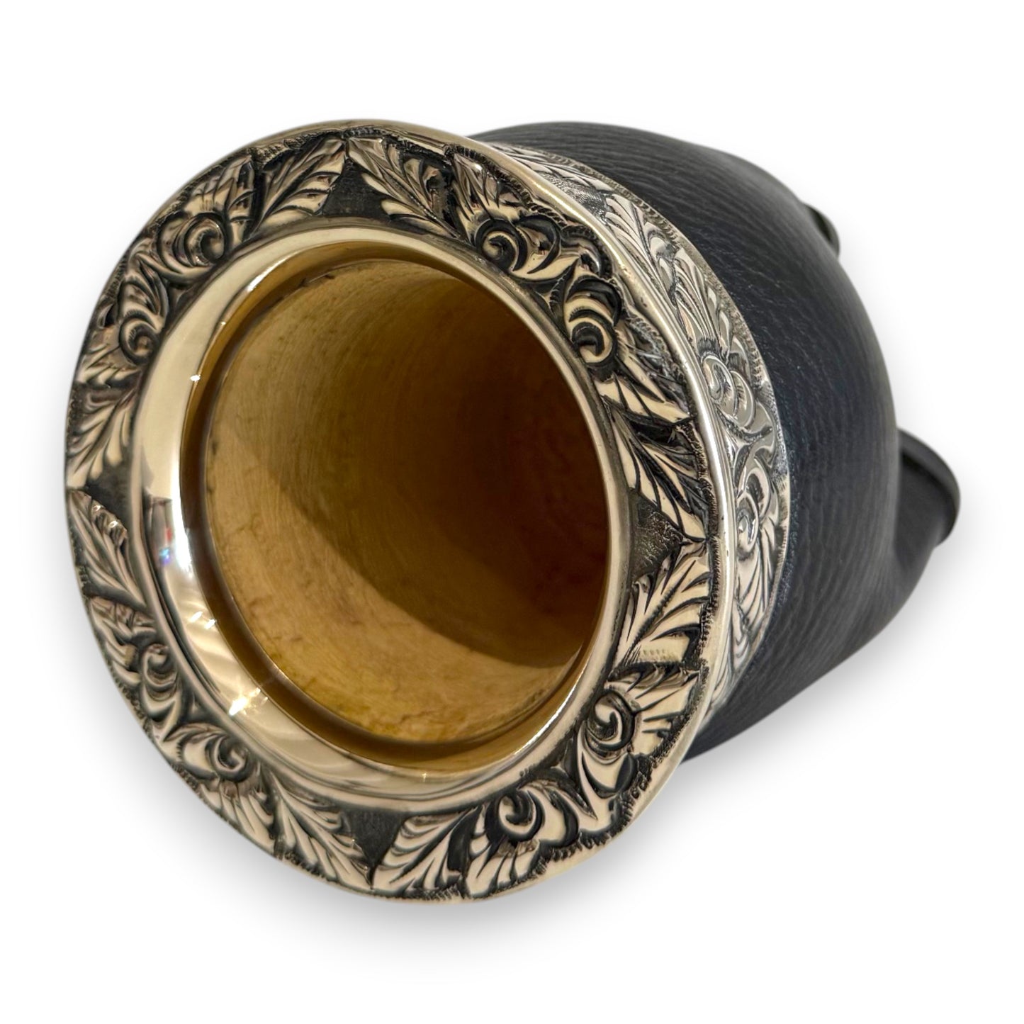 Mate Imperial Nero in Cuoio con Virola decorata | Luxury