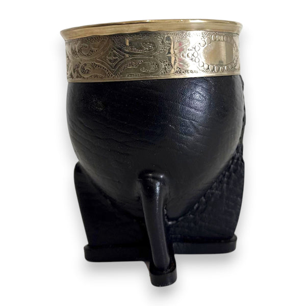 Mate Imperial in Cuoio Nero con Virola decorata in Alpaca | Standard