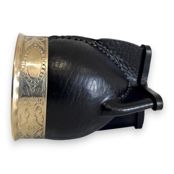 Mate Imperial in Cuoio Nero con Virola decorata in Alpaca | Standard