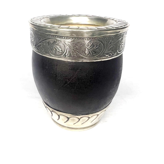 Mate Imperial Black with decorated base and Fleje Alpaca | Luxury