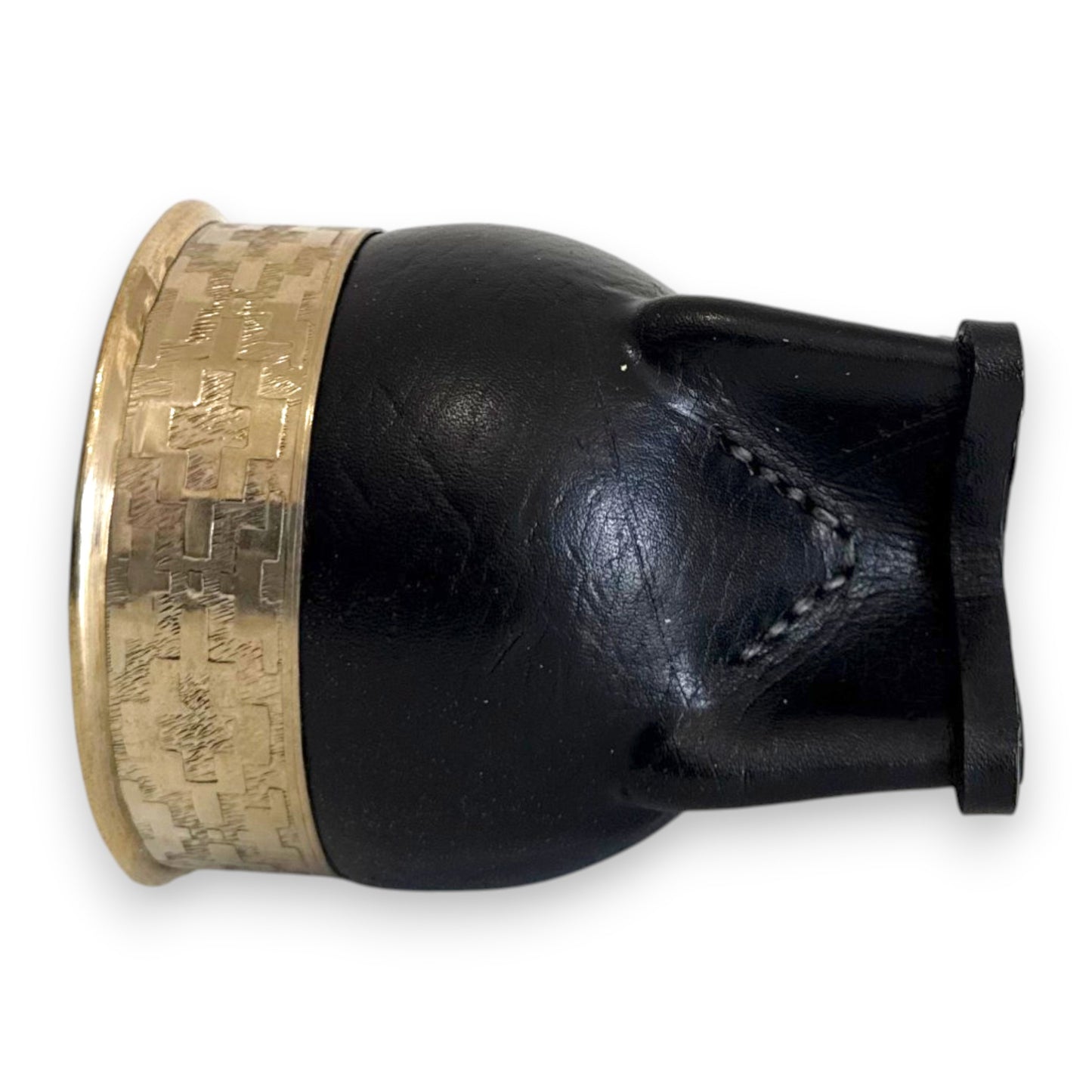 Mate Imperial in Cuoio Nero con Virola decorata in Alpaca | Standard