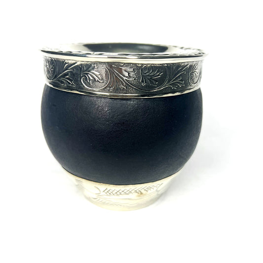 Mate Imperial Black with decorated base and Fleje Alpaca | Luxury