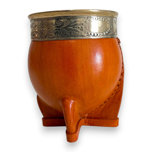 Mate Imperial in Cuoio Bronzo con Virola decorata in Alpaca | Standard