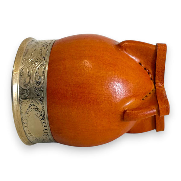 Mate Imperial in Cuoio Bronzo con Virola decorata in Alpaca | Standard