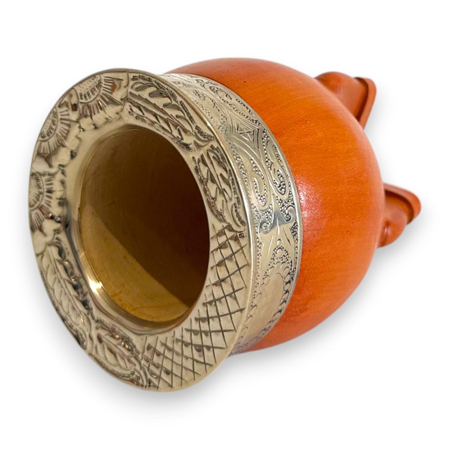 Mate Imperial in Cuoio Bronzo con Virola decorata in Alpaca | Standard