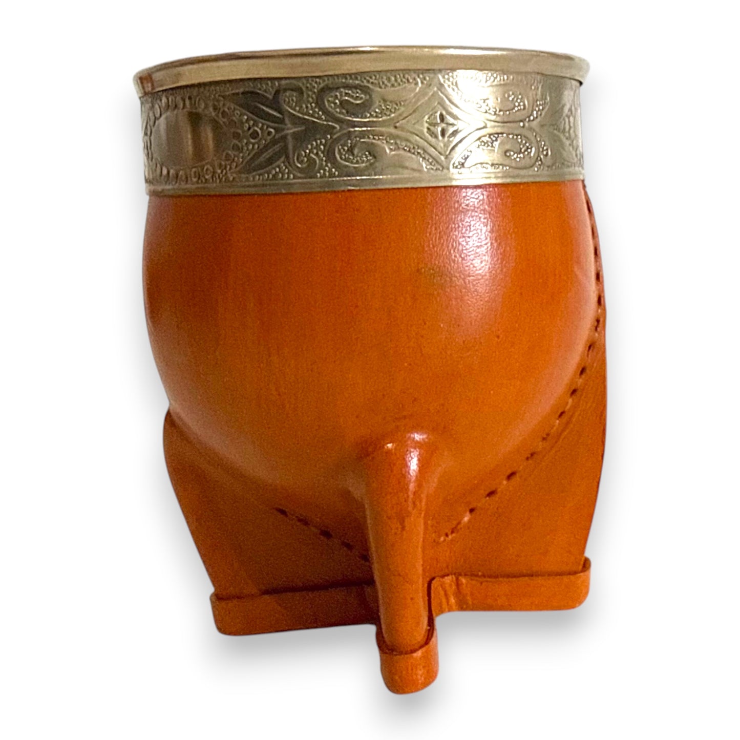 Mate Imperial in Cuoio Bronzo con Virola decorata in Alpaca | Standard