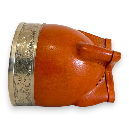 Mate Imperial in Cuoio Bronzo con Virola decorata in Alpaca | Standard