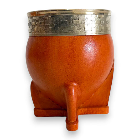 Mate Imperial in Cuoio Bronzo con Virola decorata in Alpaca | Standard