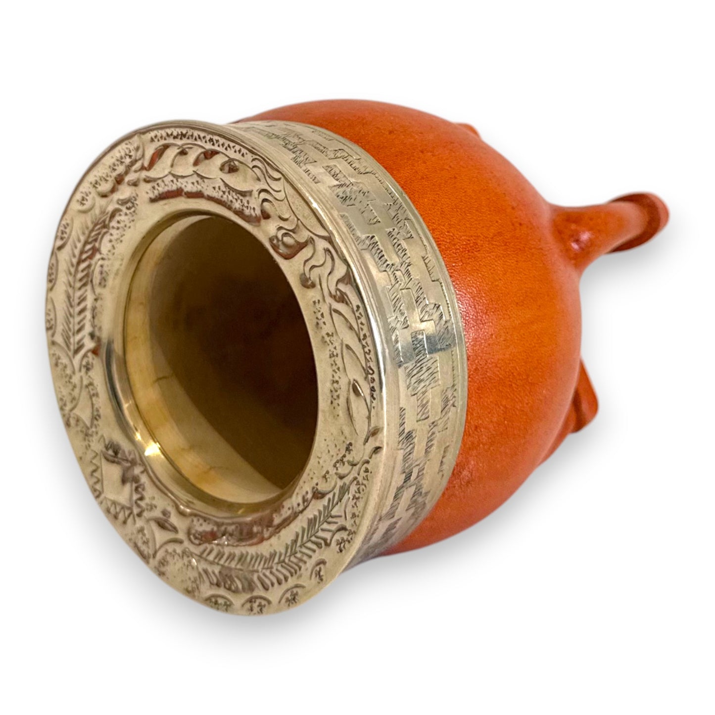Mate Imperial in Cuoio Bronzo con Virola decorata in Alpaca | Standard