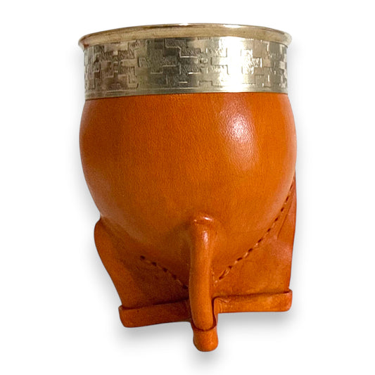 Mate Imperial in Cuoio Bronzo con Virola decorata in Alpaca | Standard