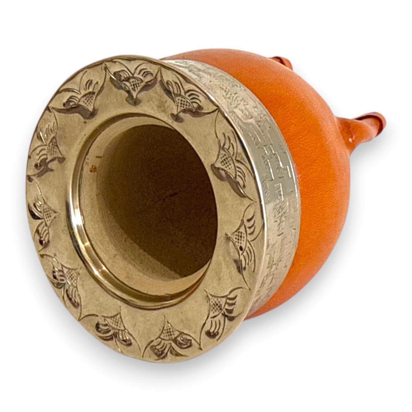 Mate Imperial in Cuoio Bronzo con Virola decorata in Alpaca | Standard