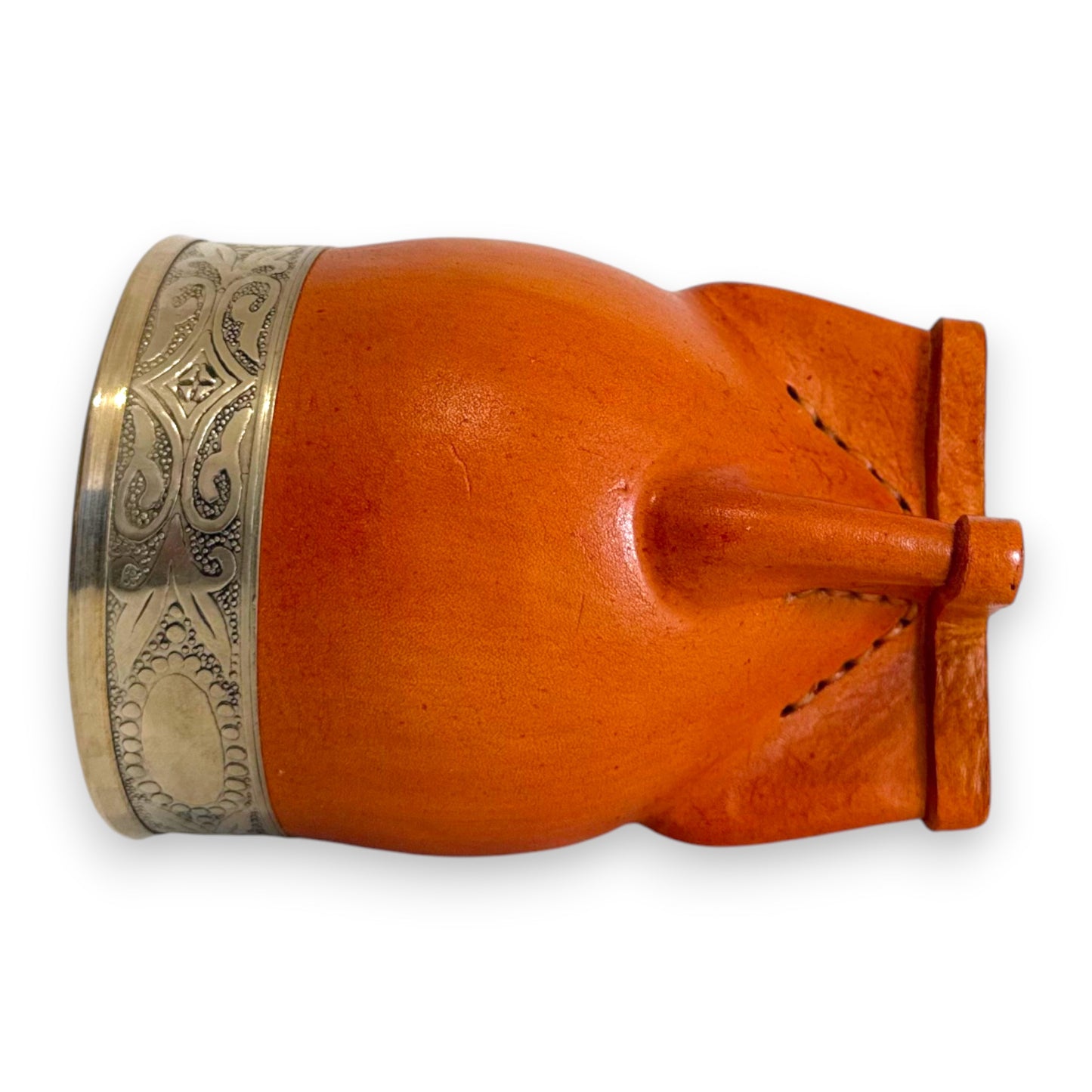 Mate Imperial in Cuoio Bronzo con Virola decorata in Alpaca | Standard