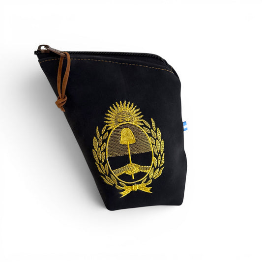 Yerbera in Cuoio Bordada "Escudo Nacional"