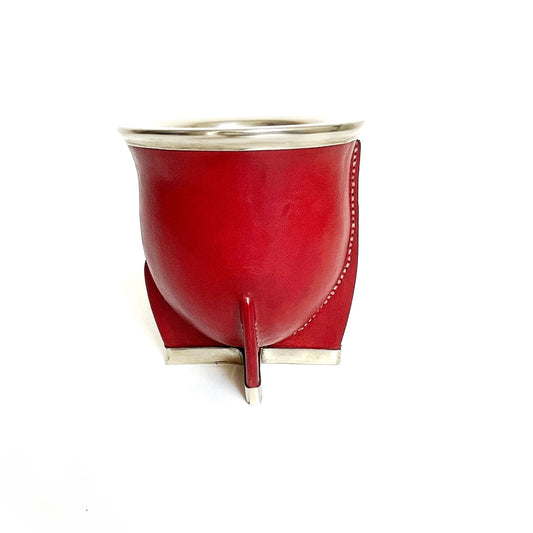 Mate Camionero Rosso with reinforced base and Virola worked in Alpaca | Premium