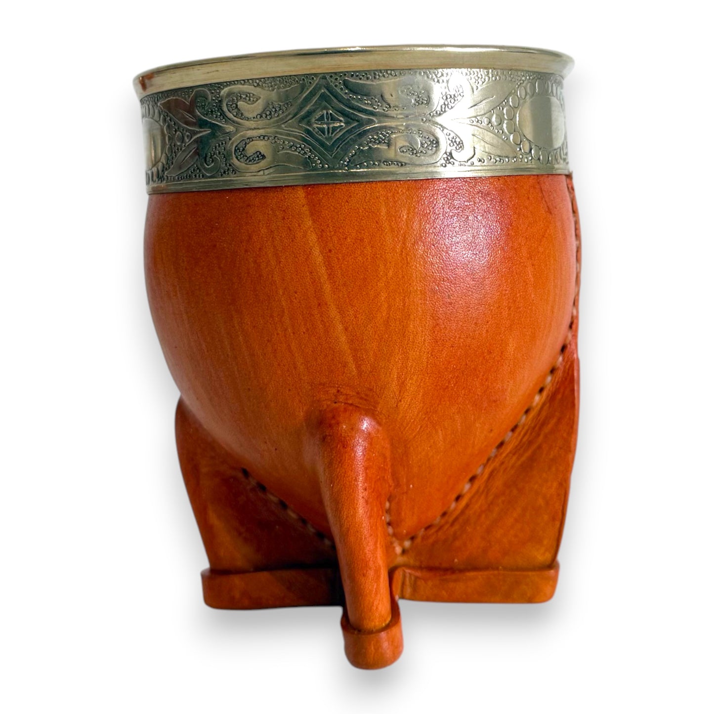 Mate Imperial in Cuoio Bronzo con Virola decorata in Alpaca | Standard