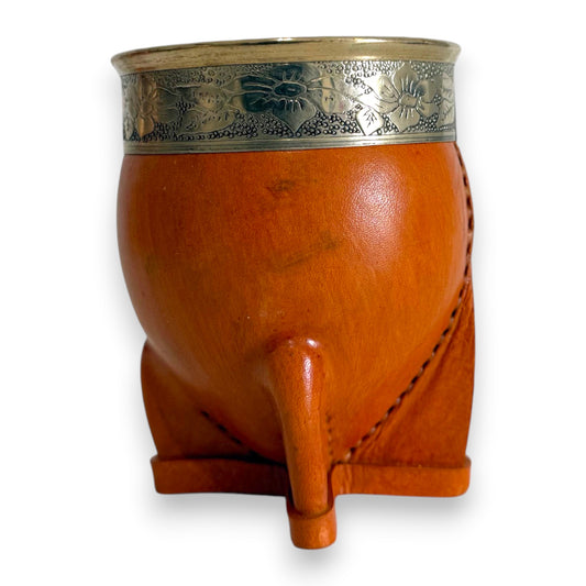Mate Imperial in Cuoio Bronzo con Virola decorata in Alpaca | Standard