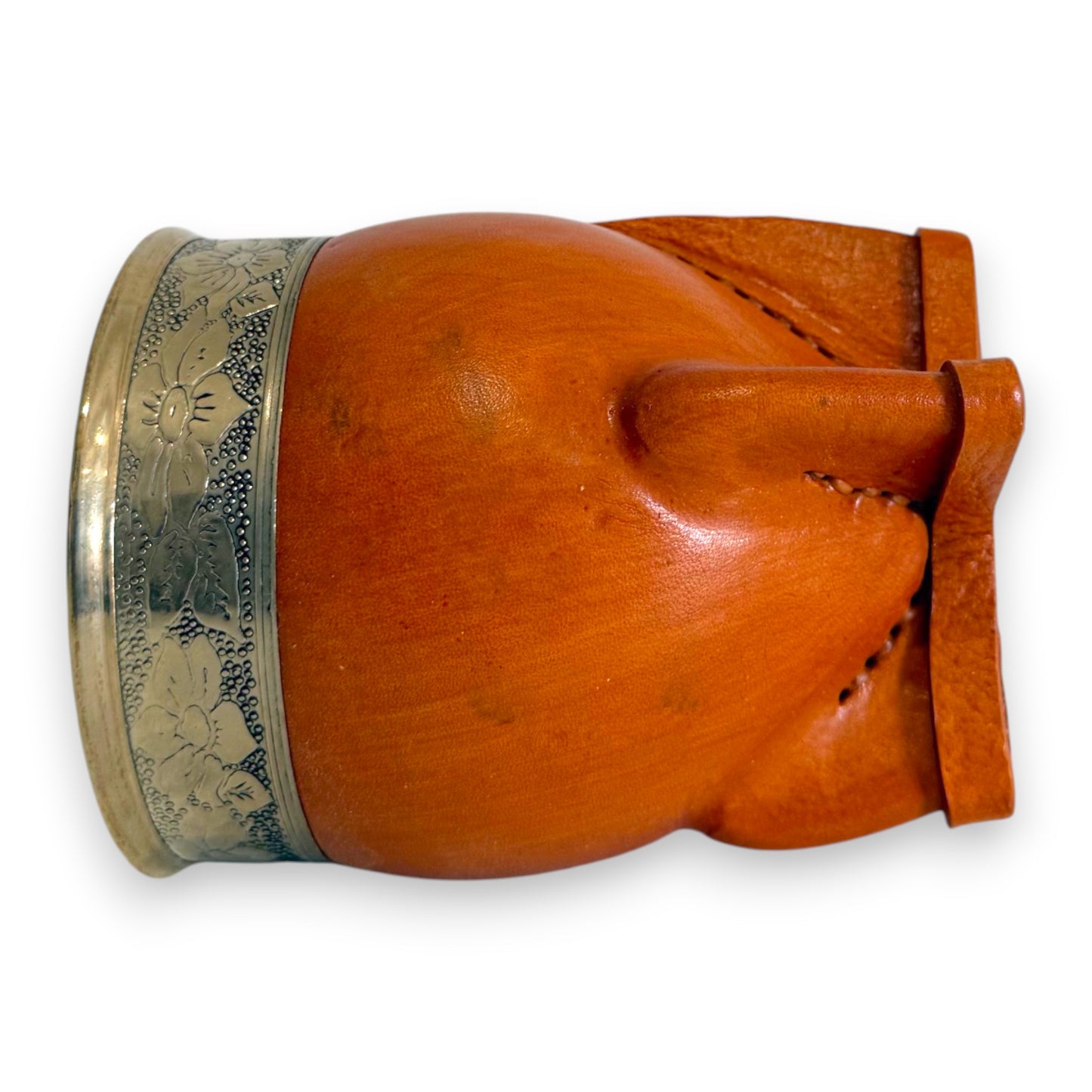 Mate Imperial in Cuoio Bronzo con Virola decorata in Alpaca | Standard