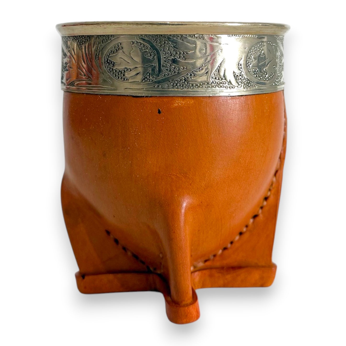 Mate Imperial in Cuoio Bronzo con Virola decorata in Alpaca | Standard