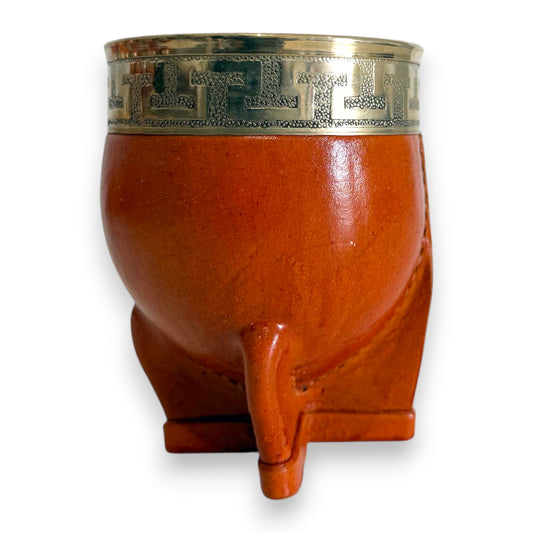 Mate Imperial in Cuoio Bronzo con Virola decorata in Alpaca | Standard