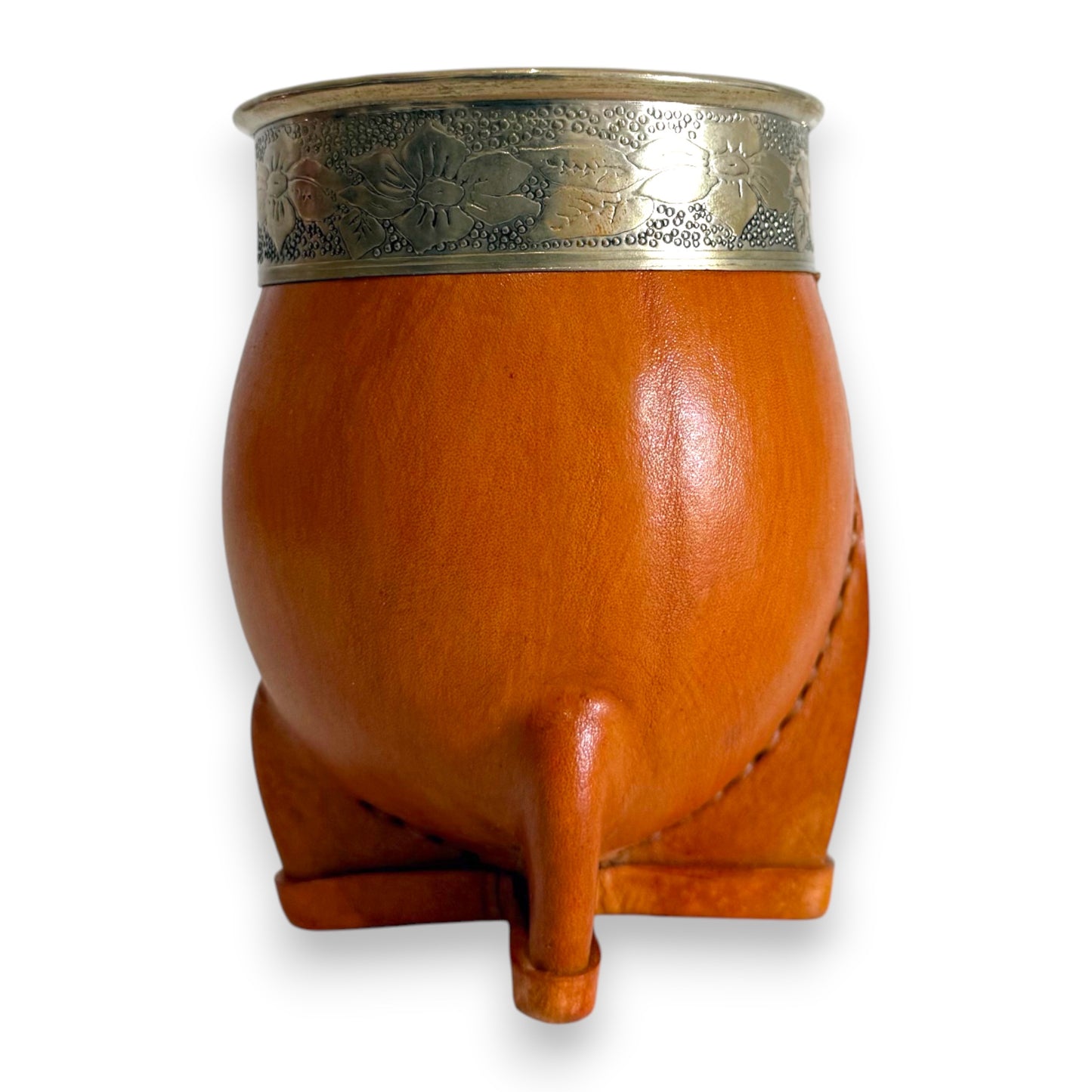 Mate Imperial in Cuoio Bronzo con Virola decorata in Alpaca | Standard