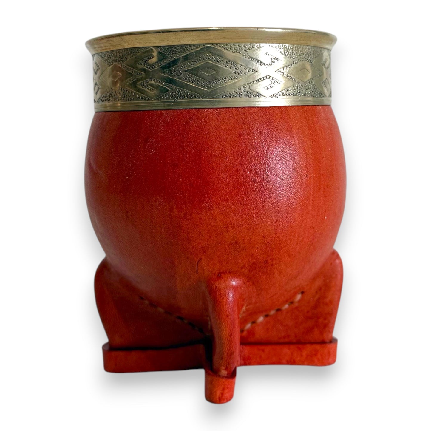 Mate Imperial in Cuoio Bronzo con Virola decorata in Alpaca | Standard