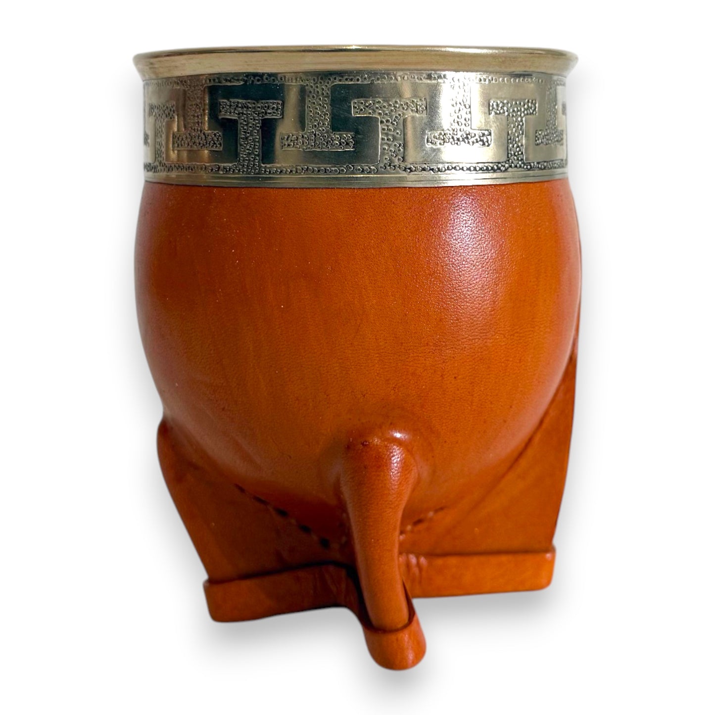 Mate Imperial in Cuoio Bronzo con Virola decorata in Alpaca | Standard