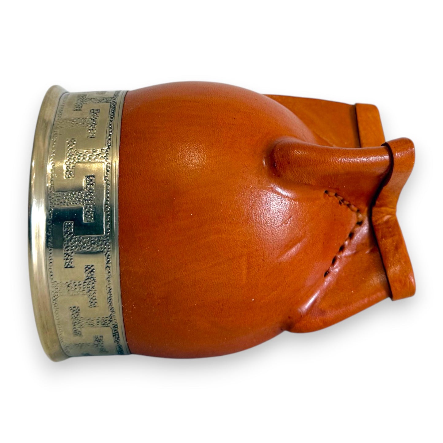 Mate Imperial in Cuoio Bronzo con Virola decorata in Alpaca | Standard